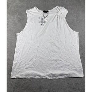 NWT Sanctuary Women's Sun's Out Sleeveless Shirt White Size XXL